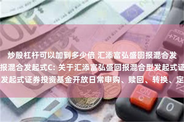 炒股杠杆可以加到多少倍 汇添富弘盛回报混合发起式A,汇添富弘盛回报混合发起式C: 关于汇添富弘盛回报混合型发起式证券投资基金开放日常申购、赎回、转换、定期定额投资业务公告